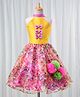 Li&Li BOUTIQUE Flower Printed Sleeveless Dress - Golden Yellow & Pink