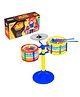 Ratnas Jazz Drum Set Junior Musical Band Instruments with 2 Drums, 1 Dish & Sticks for Kids (Assorted Colors)