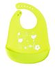 Syga Adjustable Snap Button Bib With Crumb Catcher Cartoon Print  - Green