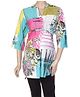 W Quarter Sleeves Abstract Print Top