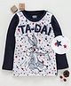 Eteenz Full Sleeves T-Shirt Bugs Bunny Print - Navy Blue