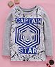 Eteenz Full Sleeves T-Shirt Captain Star Print - Grey