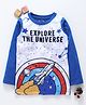 Eteenz Full Sleeves T-Shirt Universe Print - Blue