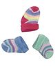 Syga Ankle Length Stripe Socks Pack of 3 - Pink Green Blue