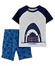 Carter's 2 Piece Shark Jersey Tee & French Terry Shorts Set - Blue