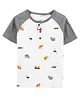 Carter's Animal Raglan Henley - Grey White