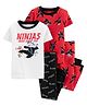 Carter's 4-Piece Ninja Snug Fit Cotton PJs - Red White Black