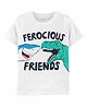 Carter's Ferocious Friends Dinosaur Jersey Tee - White