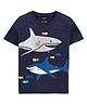 Carter's Half Sleeves T Shirt Shark Print - Blue