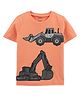 Carter's Half Sleeves T Shirt Vehicle Print - Orange