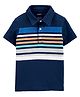 Carter's Striped Slub Jersey Polo - Navy Blue