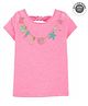 Carter's Short Sleeves  Shell Print with Gliter Top - Pink