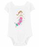 Carter's Glitter Mermaid Bow Back Onesie - White