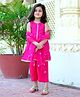 Piccolo Sleeveless Gota Patti Work Kurta With Pants & Dupatta - Dark Pink