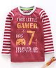 Game Begins Full Sleeves Tee Text Print - Coral