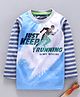 Game Begins Full Sleeves Tee Text Print - Blue