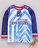 Game Begins Full Sleeves Tee Text Print - Blue