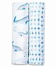 Masilo Organic 2 Piece Silky-Soft Bamboo Swaddle Blanket 105 x 105 cm For Baby's/kids Nursery, Softest and most eco-friendly fabrics, Lightweight, 0 to 2 Years - Narwhal - Blue