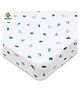 Masilo Silky-Soft Bamboo Muslin 4 Piece Cot Bedding Set For Baby's/kids Nursery right amount of comfort and playfulness ,0 to 3 Years- Leaves - Green