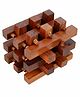 Desi Karigar Handmade Wooden IQ Teaser Puzzle Magic Games Jailed Square for Children Unique Gifts - Brown