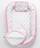 Babyhug Premium 3 Piece Baby Nest Gadda Set With Diaper Changing Mat - Pink