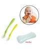 Safe-O-Kid Soft Silicone Tip Spoons Pack of 2 - Green Yellow