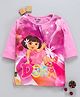 Eteenz Three Fourth Sleeves Top Dora Print - Pink