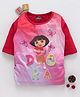 Eteenz Three Fourth Sleeves Top Dora Print - Red