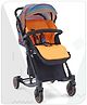 Babyhug Rock Star Stroller Cum Rocker With 5 Point Safety Harness - Orange| Reclining Seat| Linked Brake| Adjustable Canopy| Single Hand Fold