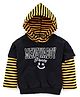Meng Wa Full Sleeves Striped Hooded Sweatshirt - Black Yellow