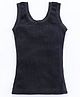 Kanvin Sleeveless Solid Color Thermal Vest - Black