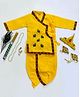 Sakhyam Mor Pankh Embroidery Full sleeves Kurta & Dhoti with Jewellery Set 22 Inch - Yellow
