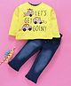 Birthday BOY Full Sleeves Tee & Jeans Set Vehicles Print - Yellow