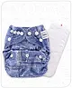 Babyhug Free Size Reusable Cloth Nappies With Insert Denim Print - Blue