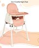 Babyhug 3 in 1 Comfy High Chair - Brown| High Chair, Feeding Chair & Booster Chair| Adjustable Double Food Tray| Removable PU Leather Seat| Safety Harness| Removable Footrest