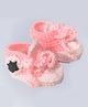 Knits & Knots Knot Detailed Crochet Booties - Peach & White