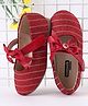 Cute Walk by Babyhug Striped Bellies With Bow Motif - Red