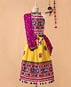 Bownbee Mirror Work Sleeveless Choli With Dupatta & Lehenga Set - Yellow