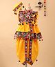 Bownbee Embroidered Sleeveless Kedia & Dhoti Set With Cap - Yellow