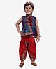 Bownbee Bandhani Print & Embroidered Sleeveless Kedia Set - Blue