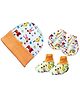 Brandonn New Cap Mittens & Booties Set Multi Print Peach  -  Diameter 12 cm