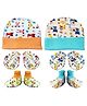 Brandonn New Cap Mittens & Booties Set Multi Print Orange Blue  -  Diameter 12 cm