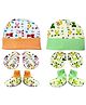Brandonn New Cap Mittens & Booties Set Multi Print Orange Green  -  Diameter 12 cm