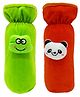 Brandonn Velvet Feeding Bottle Covers With Animal Motifs Fits 250 ml Bottle Set of 2 - Red Green