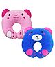 Brandonn U-Shaped Pillow With Soft Cushion Pack Of 2 - Pink Blue