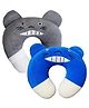 Brandonn U-Shaped Pillow With Soft Cushion Pack Of 2 - Grey Royal Blue