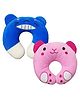 Brandonn U-Shaped Pillow With Soft Cushion Pack Of 2 - Pink Royal Blue