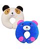Brandonn U-Shaped Pillow With Soft Cushion Pack Of 2 - Off White Royal Blue