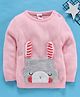 Babyhug Full Sleeves Sweater Animal Patch - Pink