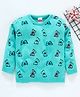 Babyhug Full Sleeves Sweater Butterfly Print - Light Green